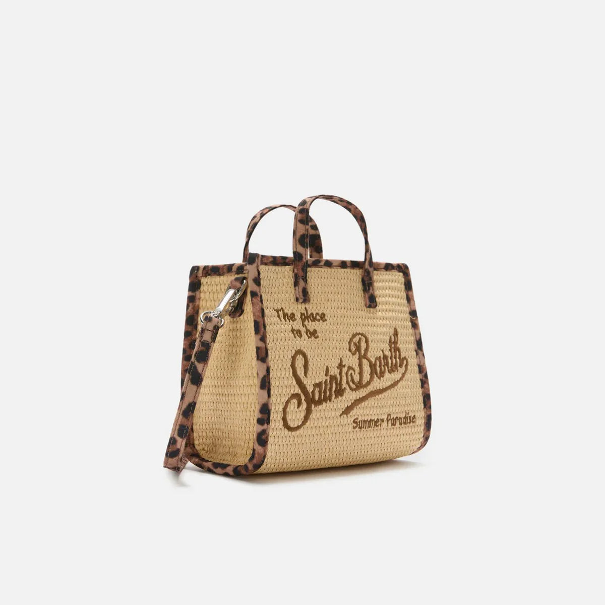 Mc2 Saint Barth Vivian mini raffia beige e leopard