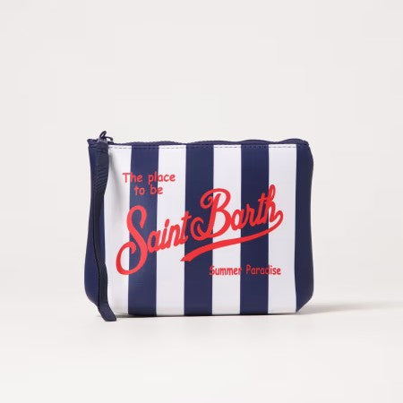 Mc2 Saint Barth pochette Aline Stripes pop blu