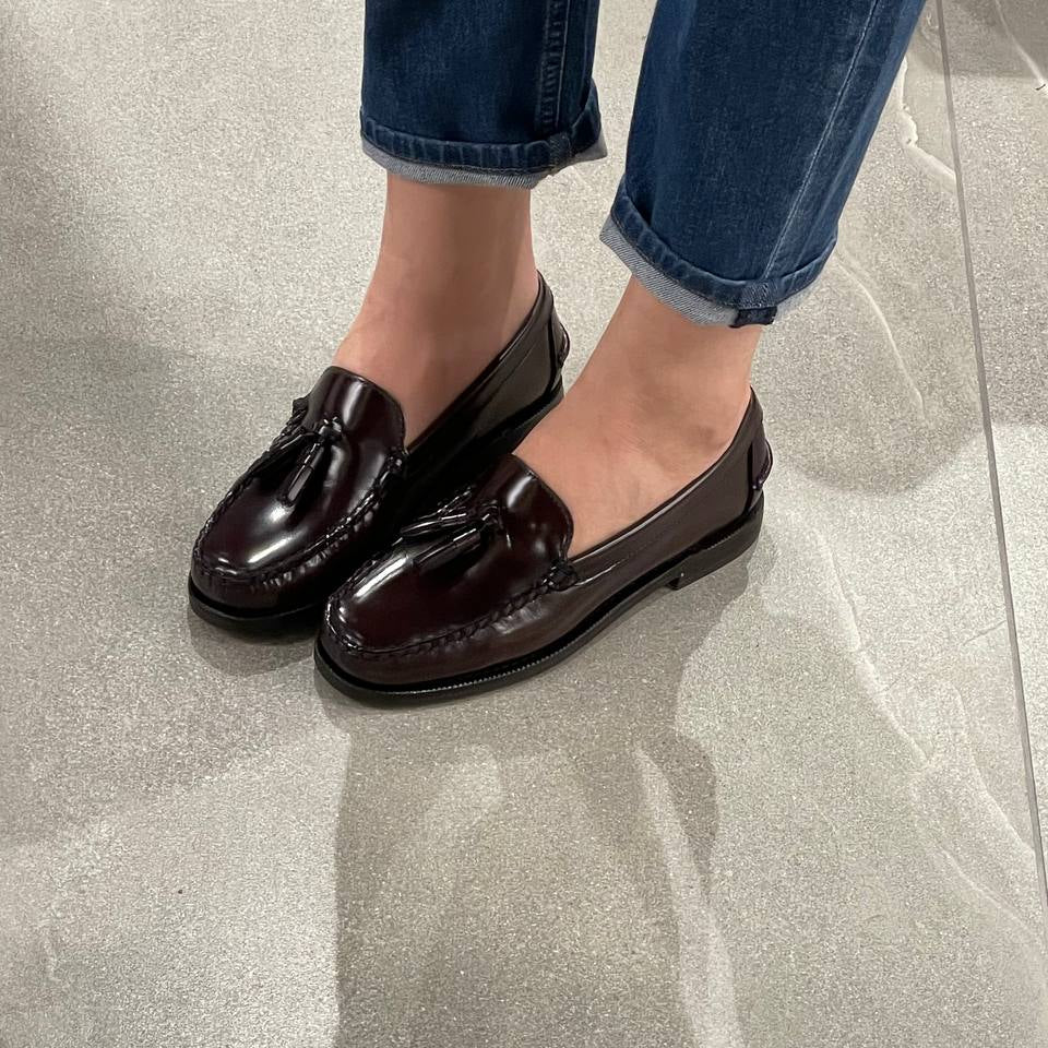 Sebago mocassino con nappine pelle bordeaux