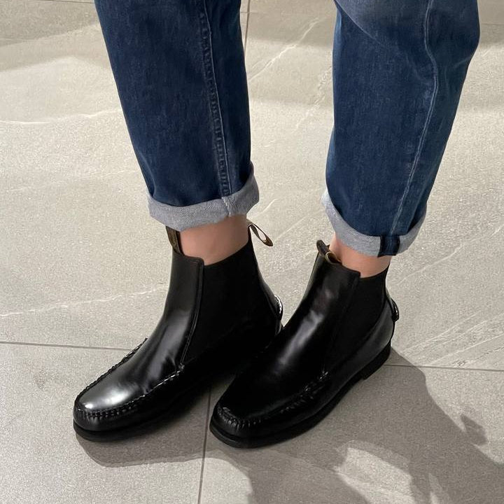 Sebago beatles in pelle nera