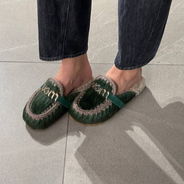 Mou Long hair Ponyskim verde