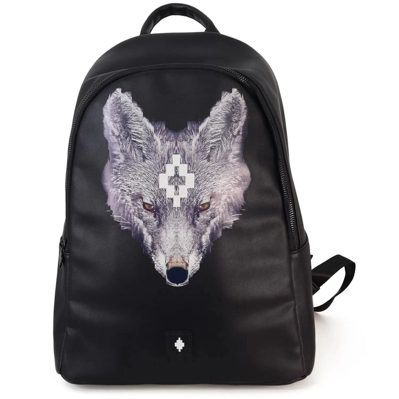 County of Milan zaino in pelle con lupo