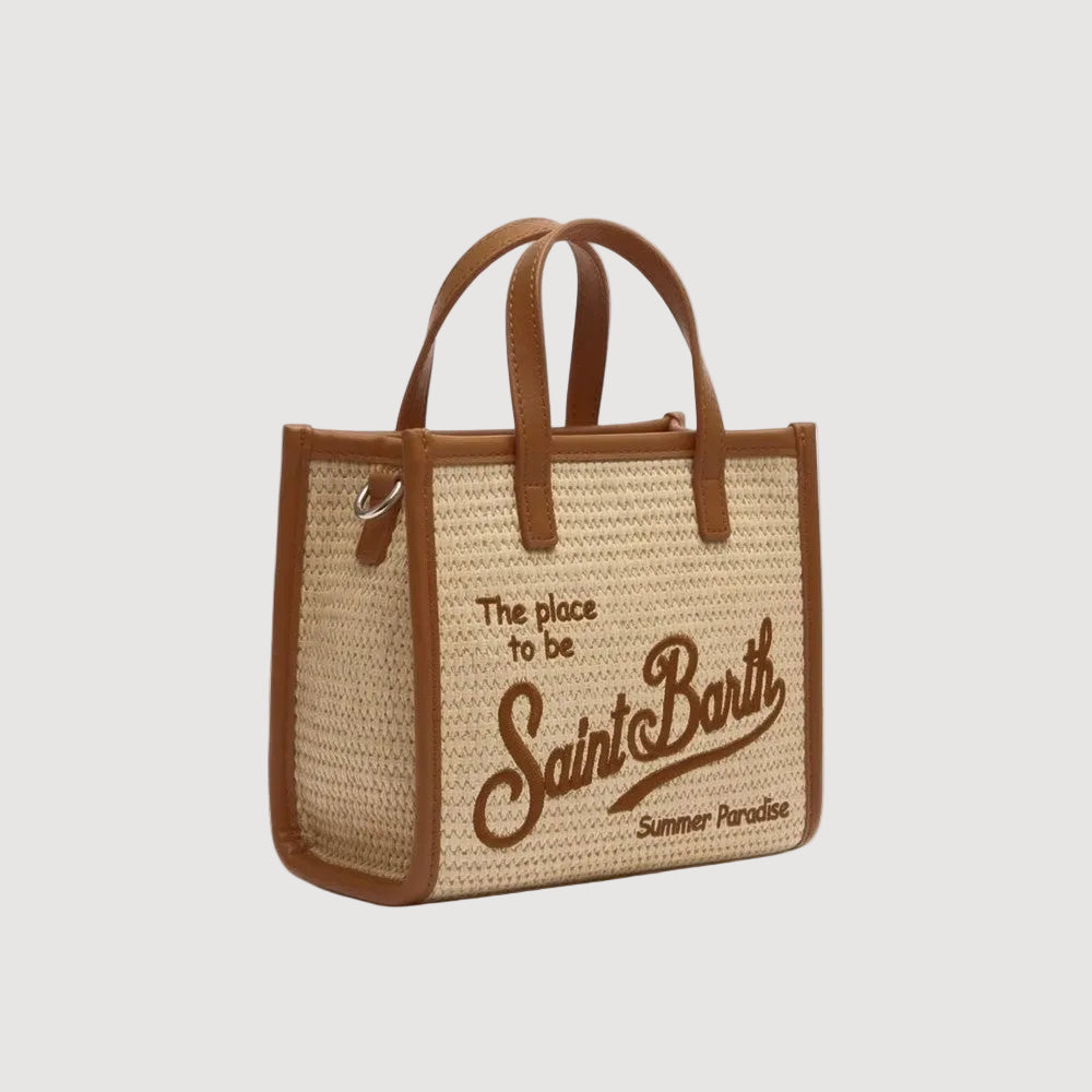 Mc2 Saint Barth borsa vivian mini raffia cuoio