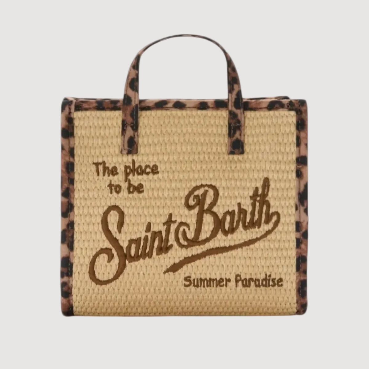 Mc2 Saint Barth Vivian mini raffia beige e leopard