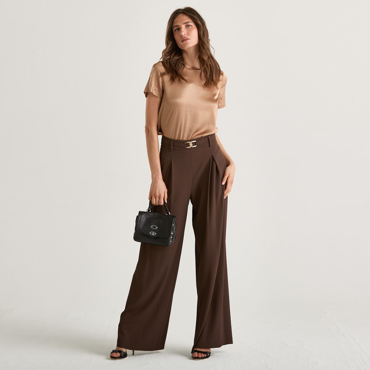 Relish t-shirt girocollo in tessuto bronzo