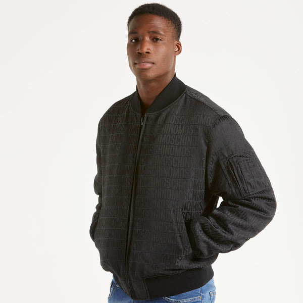 Moschino couture bomber logato nero