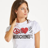 Moschino t-shirt logo heart bianca