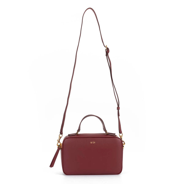 N°21mini bauletto tote in pelle bordeaux