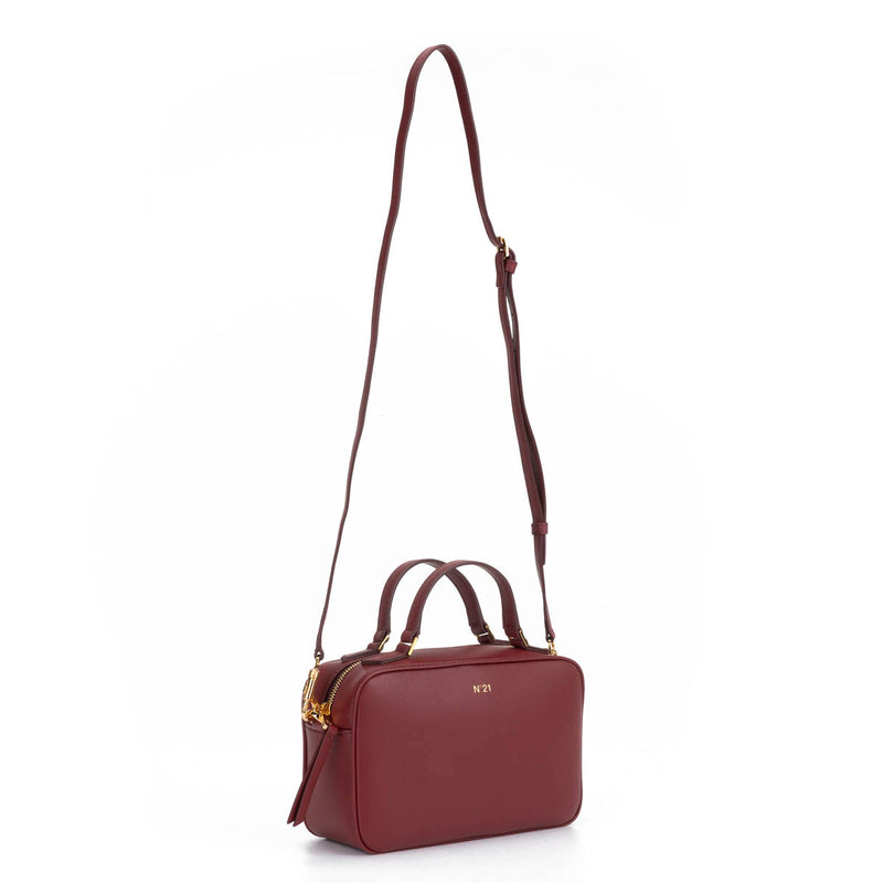 N°21mini bauletto tote in pelle bordeaux