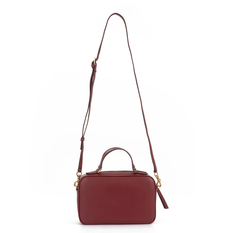 N°21mini bauletto tote in pelle bordeaux
