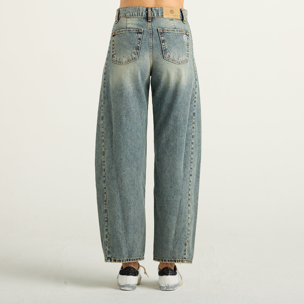 Haveone Jeans Donna Balloon Fit Blu Chiaro