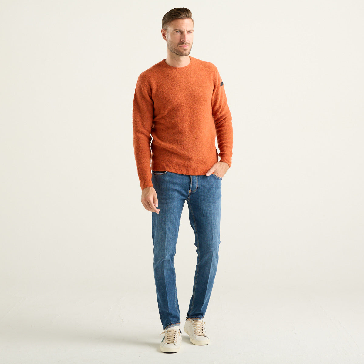 RRD Bouclé Round Knit Maglione Uomo Arancione