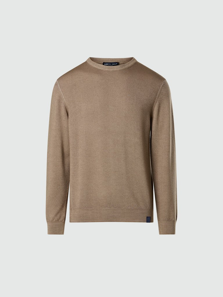 North Sails maglione in lana merino lavata chino beige