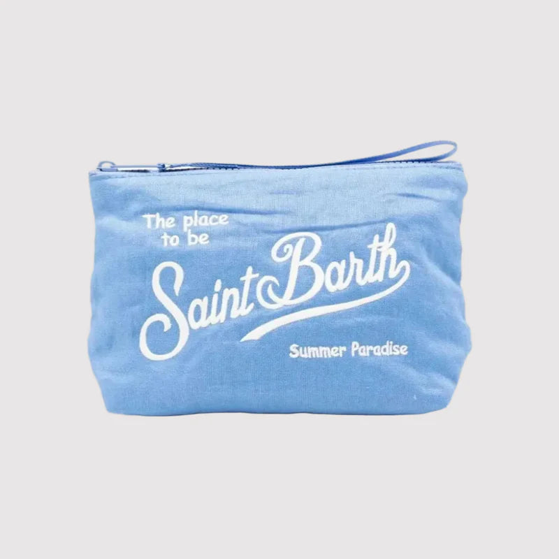 Mc2 Saint Barth pochette Aline soft linen blu