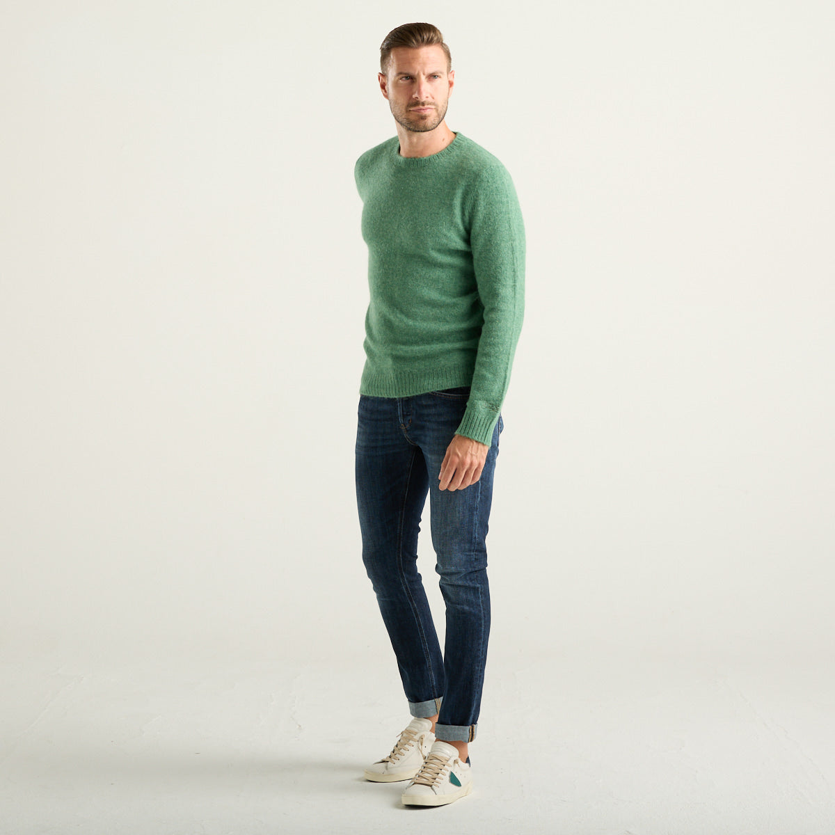 MC2 Saint Barth Regent Maglione Uomo Verde in Alpaca