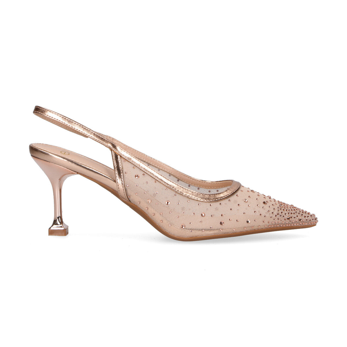 Exè chanel con strass in nylon rose gold