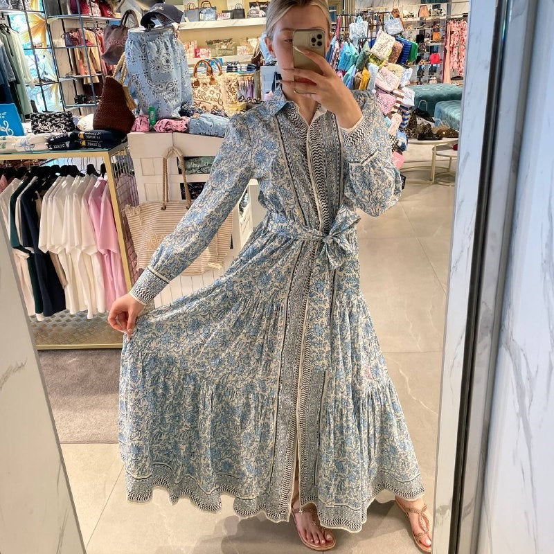 Mc2 Saint Barth abito Jensen in cotone con fantasia azzurro