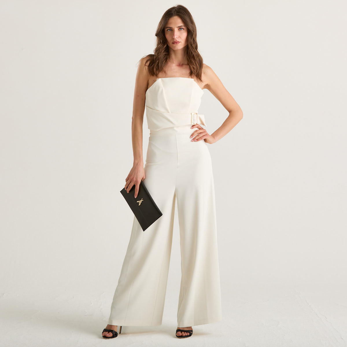 Relish tuta elegante a top con fibbia avorio