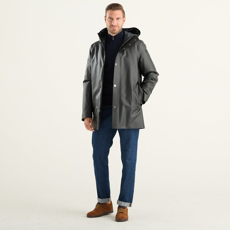 RRD parka cerato uomo nero con cappuccio