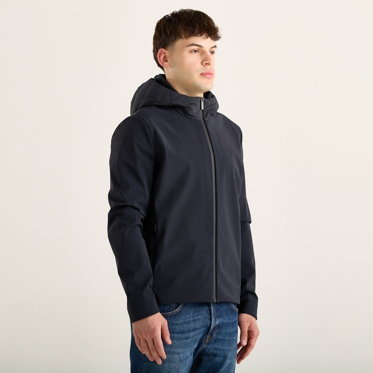 RRD giubbino con cappuccio in tessuto tecnico blu
