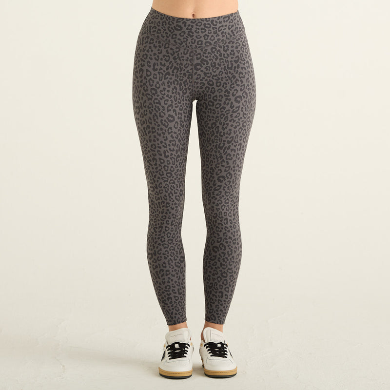 MC2 Saint Barth Leggings Donna Grigi con Stampa Leopardata e Vita Alta