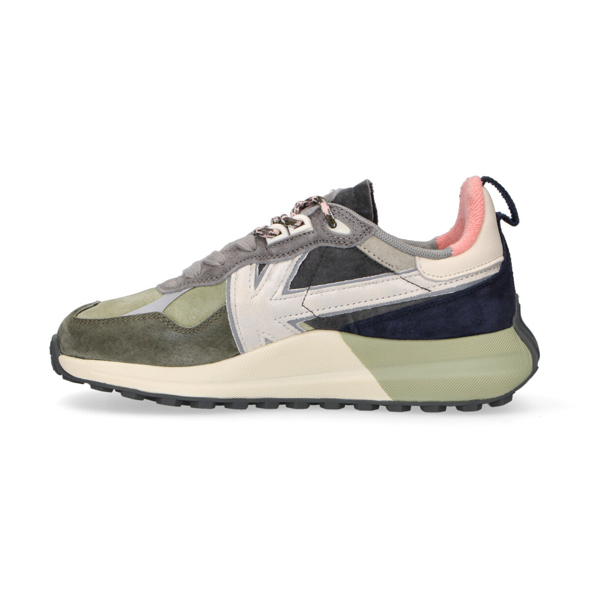 Kaotiko sneaker Detroit Multi Suede Khaki camoscio verde