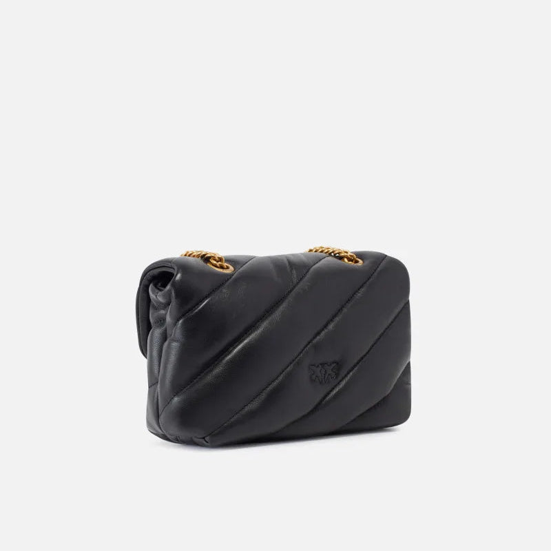 Pinko mini love bag puff maxi quilt pelle nera
