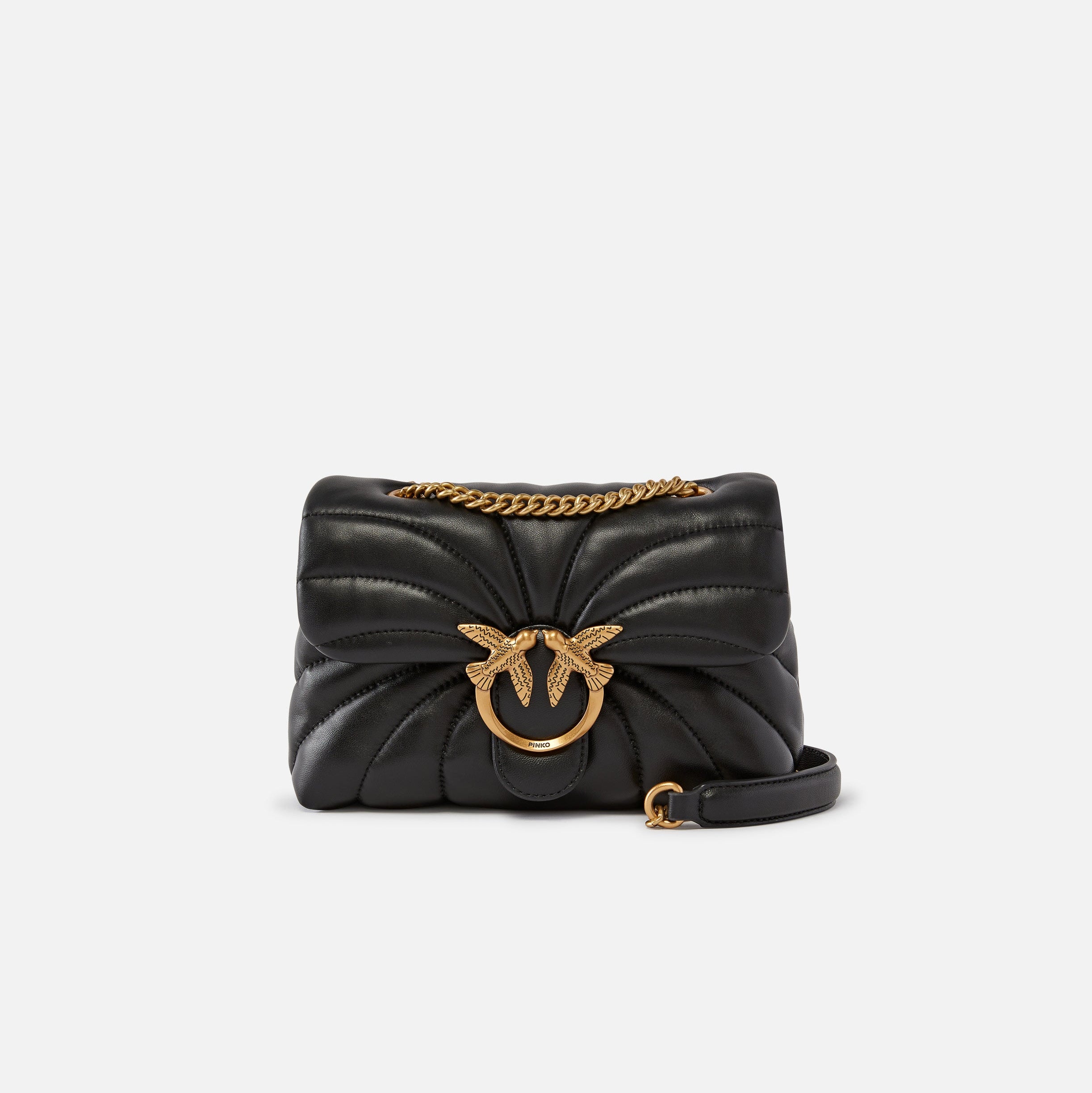 Pinko borsa Love Bag Puff Butterfly pelle oro