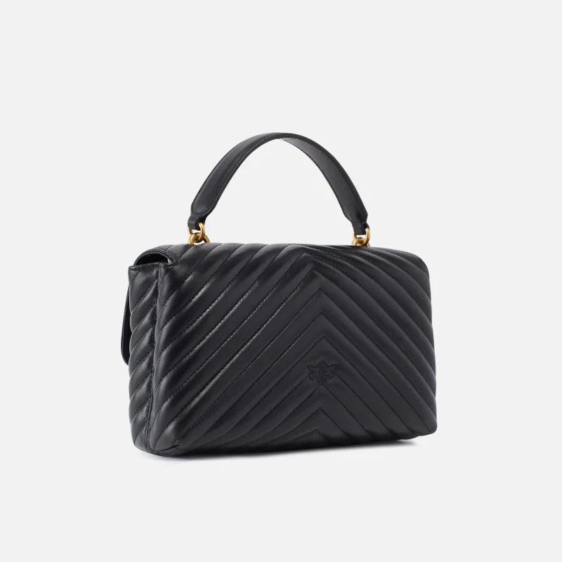 Pinko classic lady love bag puff chevron nera