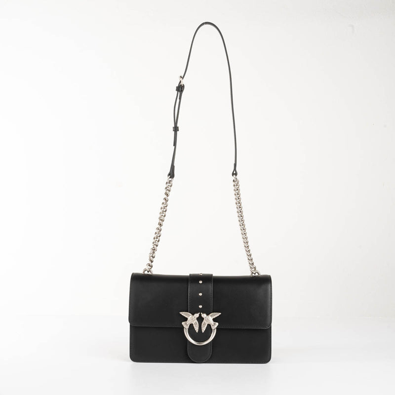 Pinko classic love bag one simply nera e argento