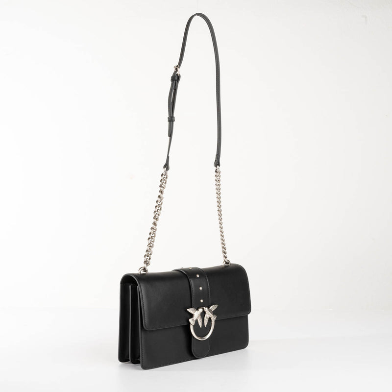 Pinko classic love bag one simply nera e argento