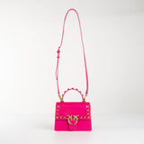 Pinko mini love bag  top handle borchie fuxia