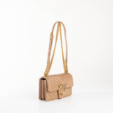 Pinko mini love bag one simply chevron beige