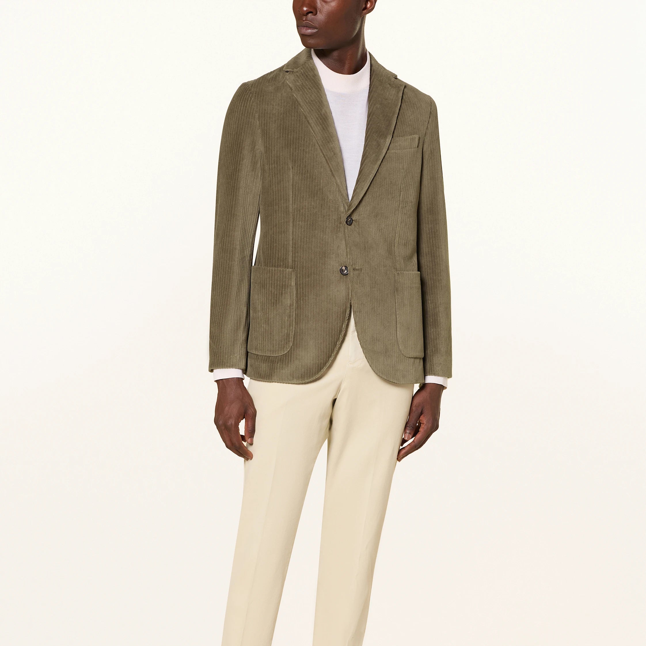 Circolo giacca monopetto in velluto greige