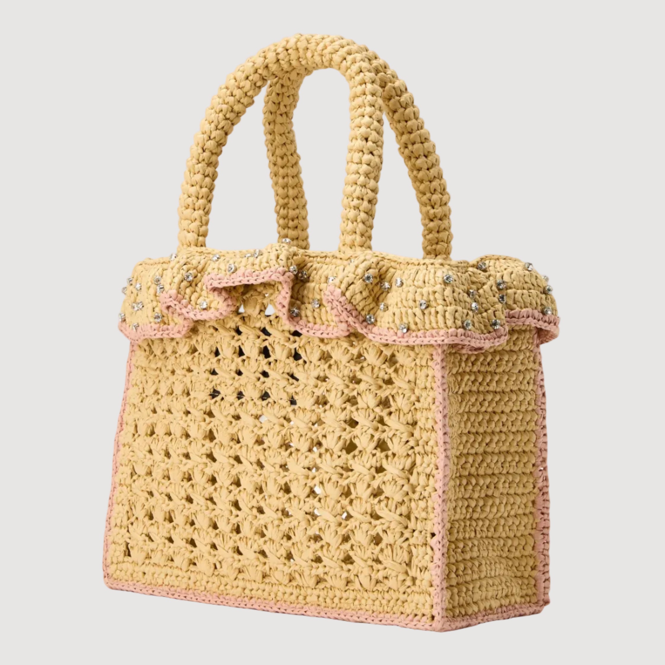 Kurt Geiger borsa shopper Chelsea raffia gioielli