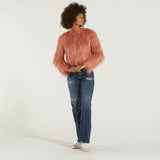Pinko giacca faux fur rosa