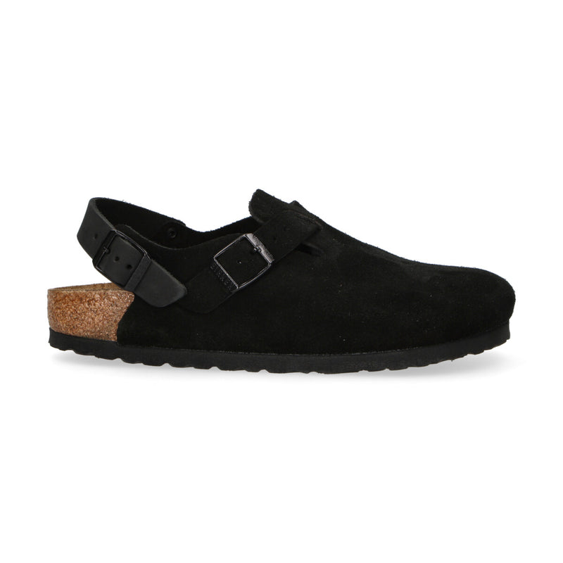 Birkenstock ciabatta Boston Tokio camoscio nero