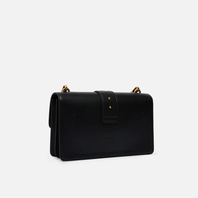 Pinko Classic Love bag one media in pelle oro