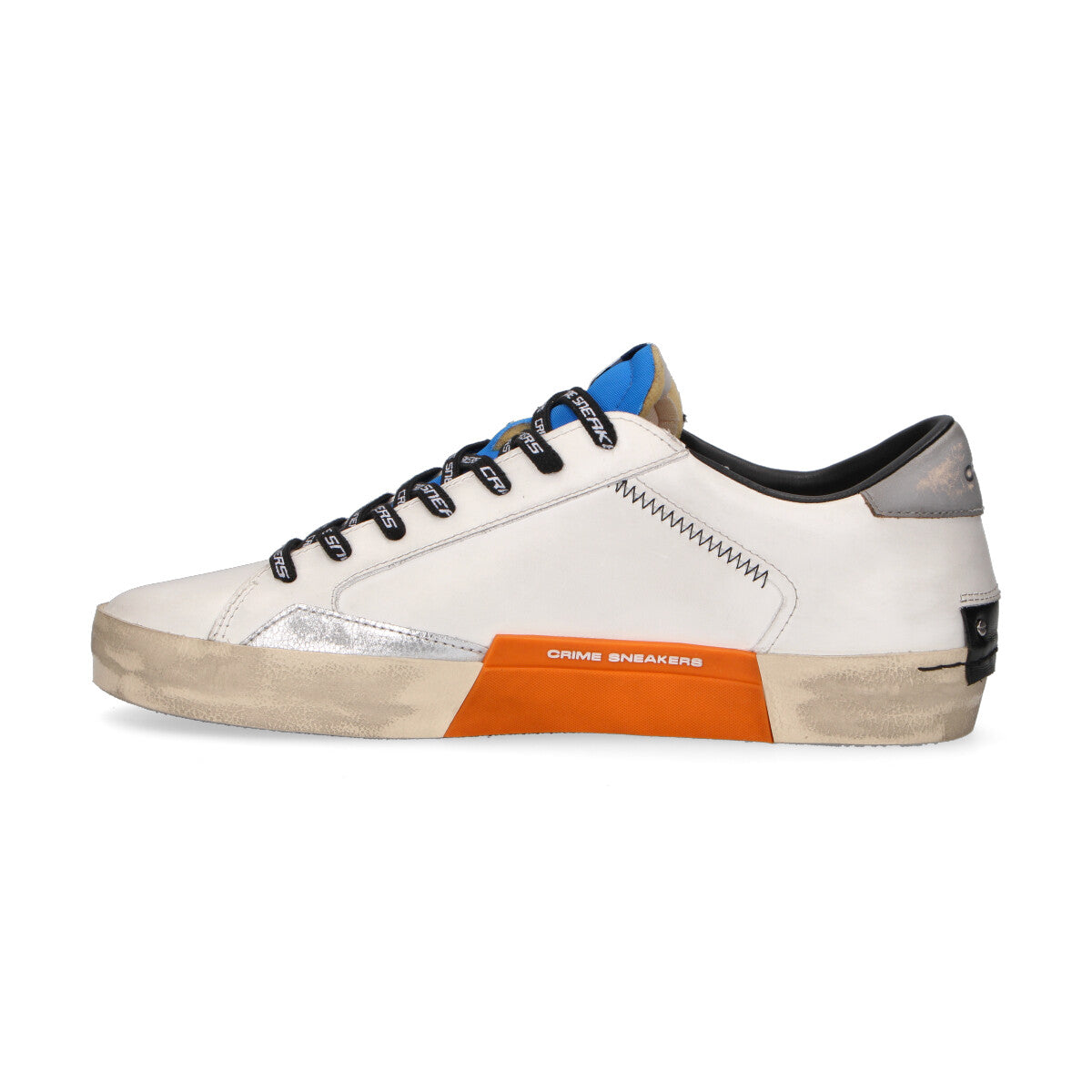 Crime London sneaker Distressed pelle bianca