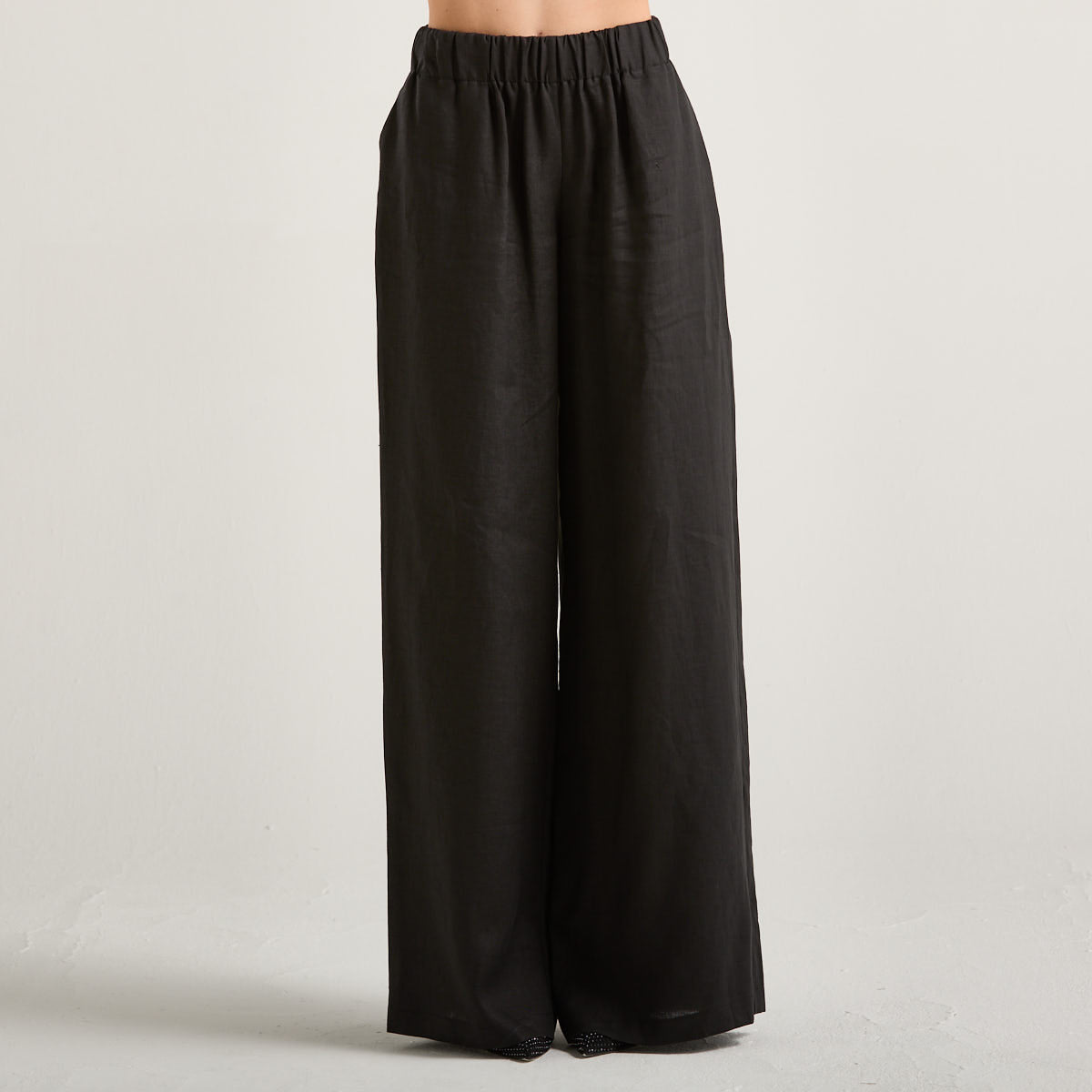 Actualee pantalone a palazzo in tessuto nero