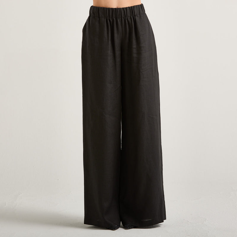 Actualee pantalone a palazzo in tessuto nero