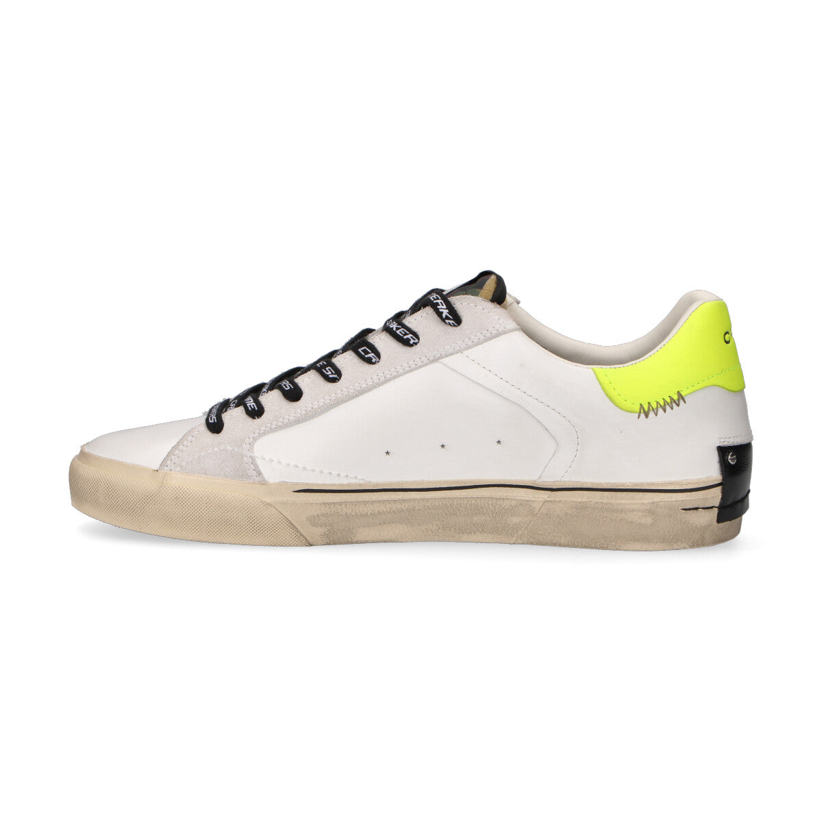 Crime London sneaker Distressed bianca gialla