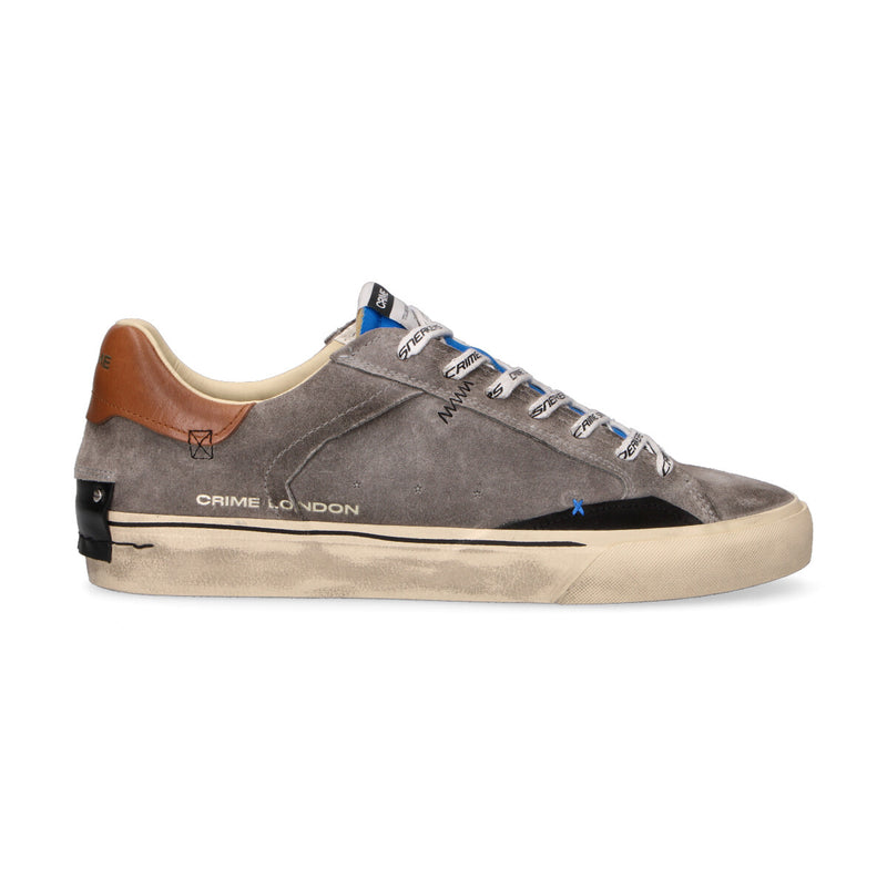 Crime London sneaker Distressed camoscio grigio