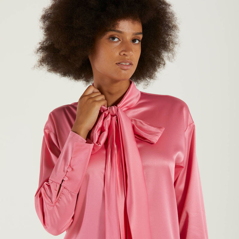 Actualee camicia fiocco tessuto rosa