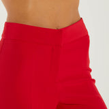 Actualee pantalone a zampa tessuto rosso