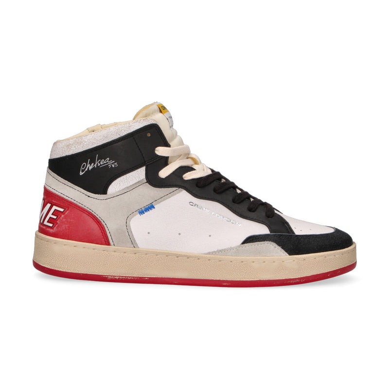 Crime London sneaker Chelsea Mid pelle bianca