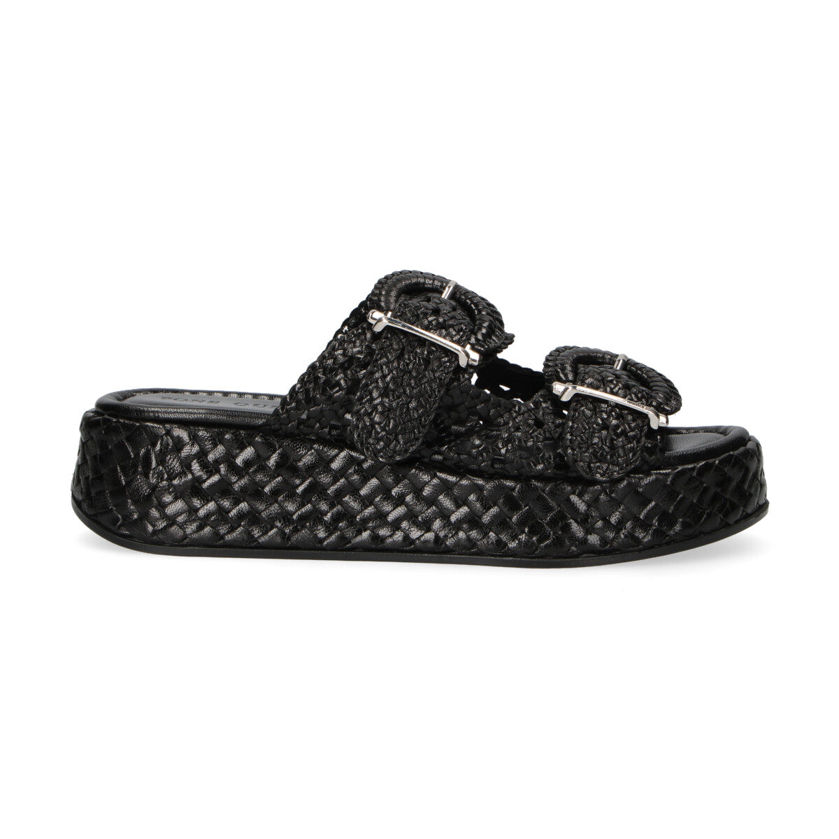 Pons Quintana ciabatta Maui intrecciata pelle nera