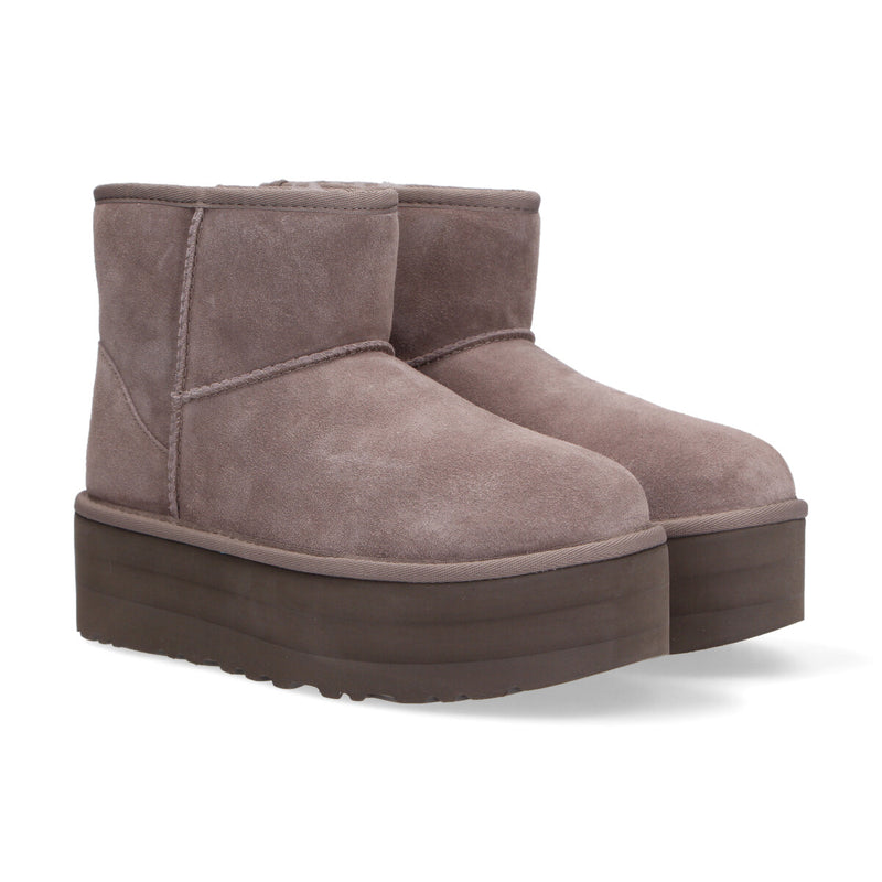 UGG classic mini platform camoscio tortora