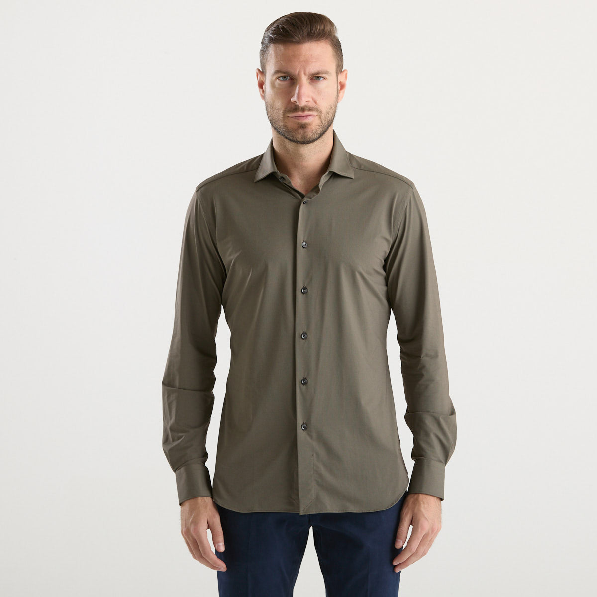 Xacus camicia in tessuto marrone