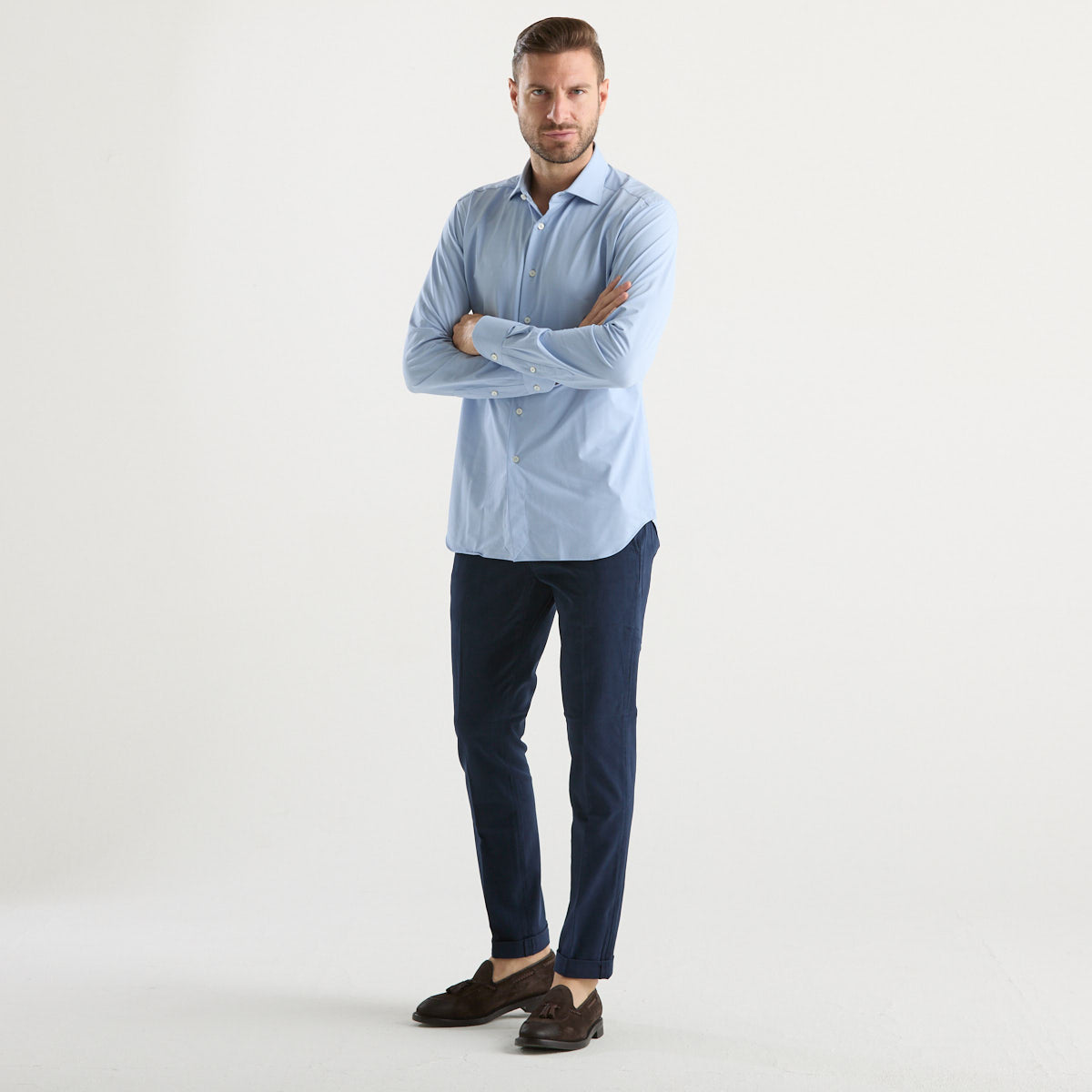 Xacus camicia in tessuto azzurro